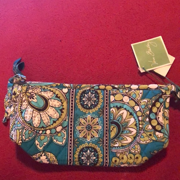 New Vera Bradley Small bow cosmetic case in Peacock - Picture 1 of 3